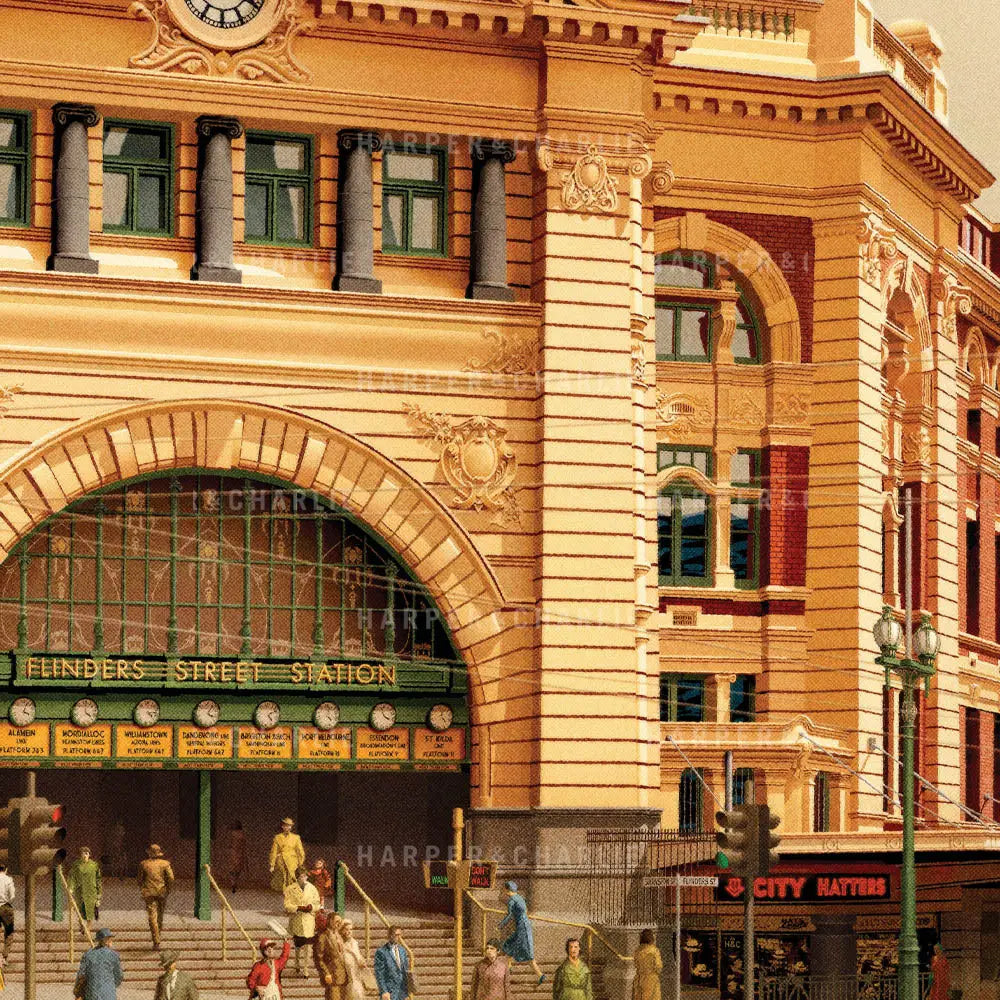flinders-street-station-melbourne-colour-print-close-up