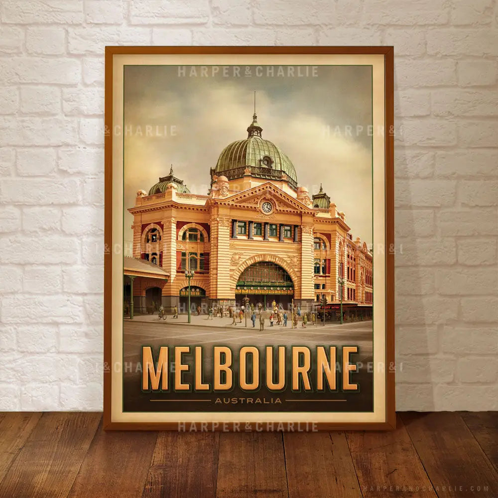 flinders-street-station-melbourne-travel-poster-framed