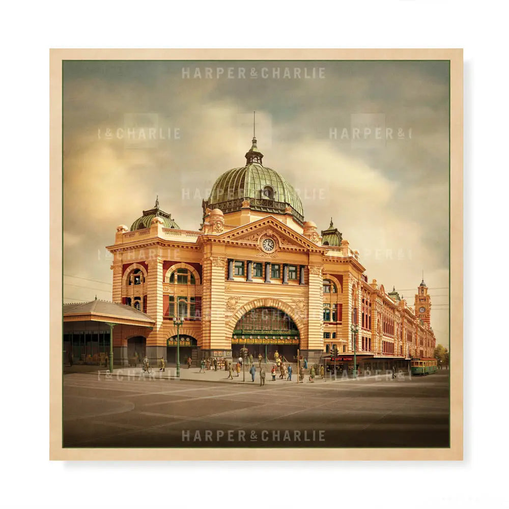 flinders-street-station-melbourne-square-colour-print-tran-and-clock-tower