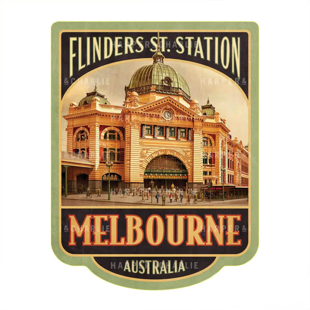 Travel Sticker Flinders Street Station Melbourne