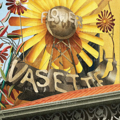Flowers Vasette, Fitzroy, Melbourne Print Close Up View
