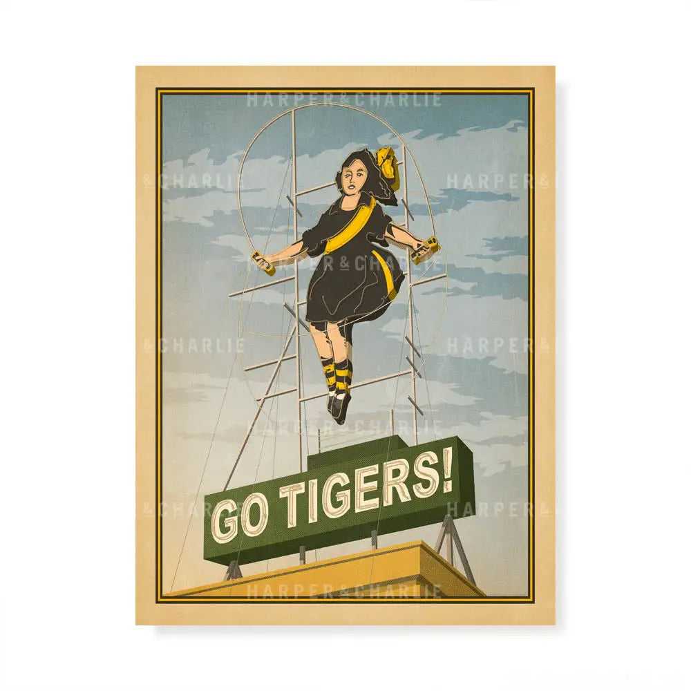Go Tigers Richmond Skipping Girl print by Harper and Charlie