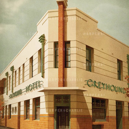 close up view greyhound hotel st kilda