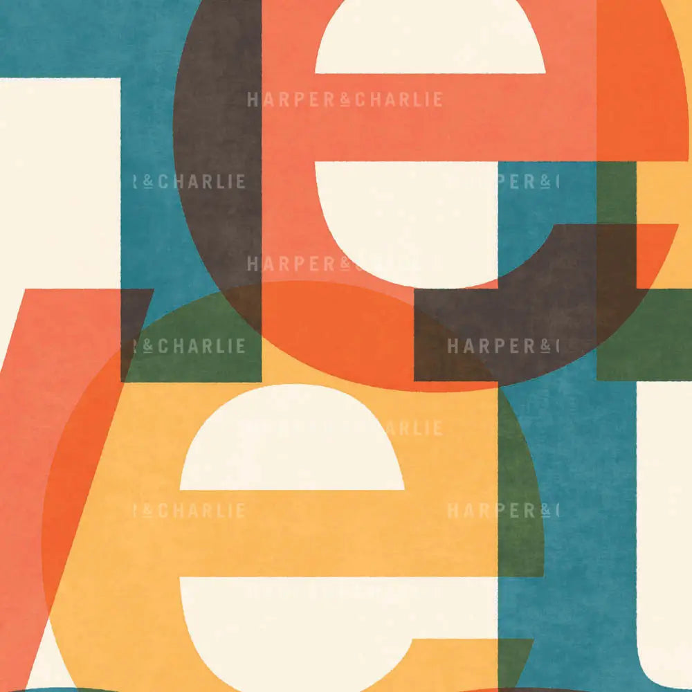 Helvetica Font Colour Print Close Up View