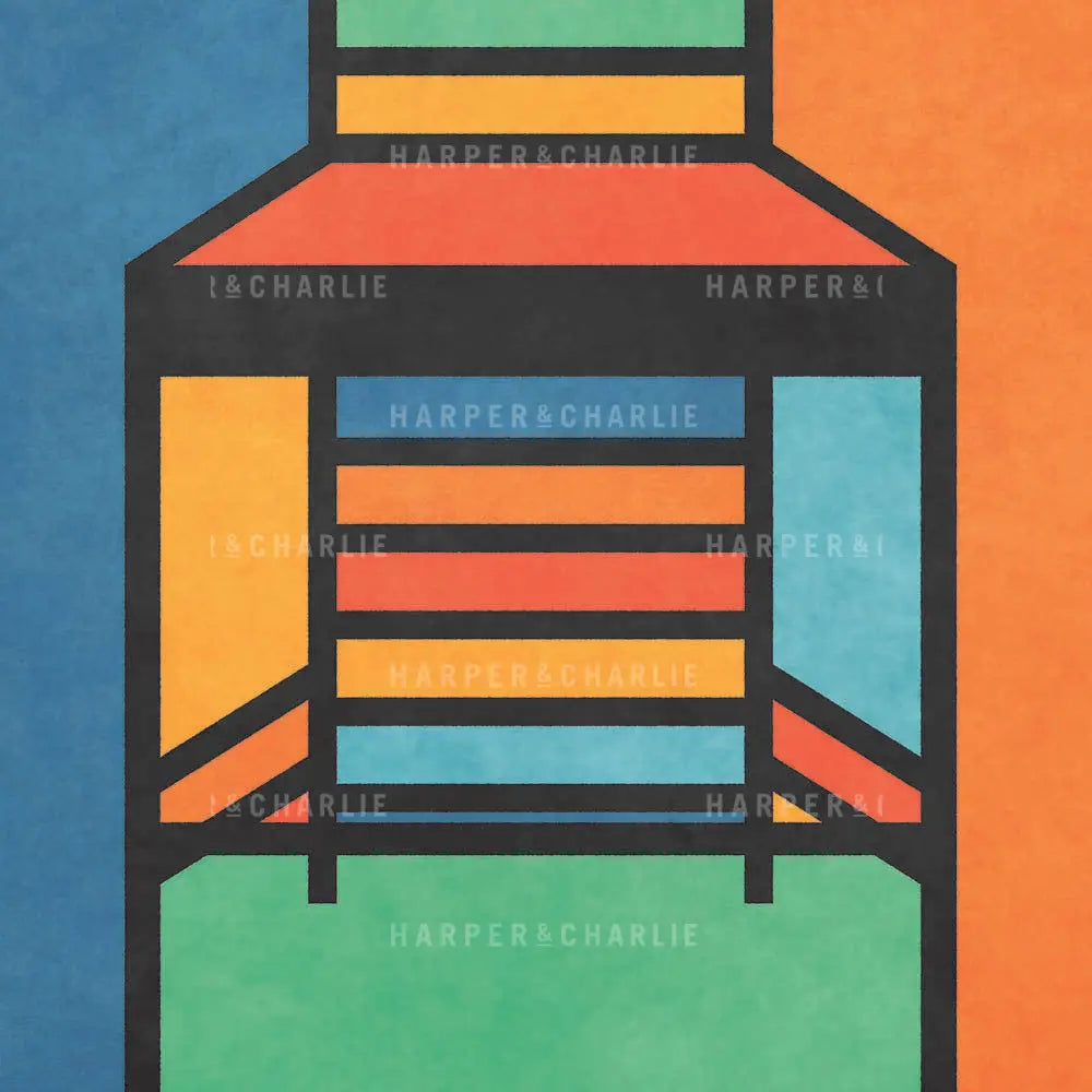 Hill House 1 Chair, Charles Rennie Mackintosh Colour Print Close Up View