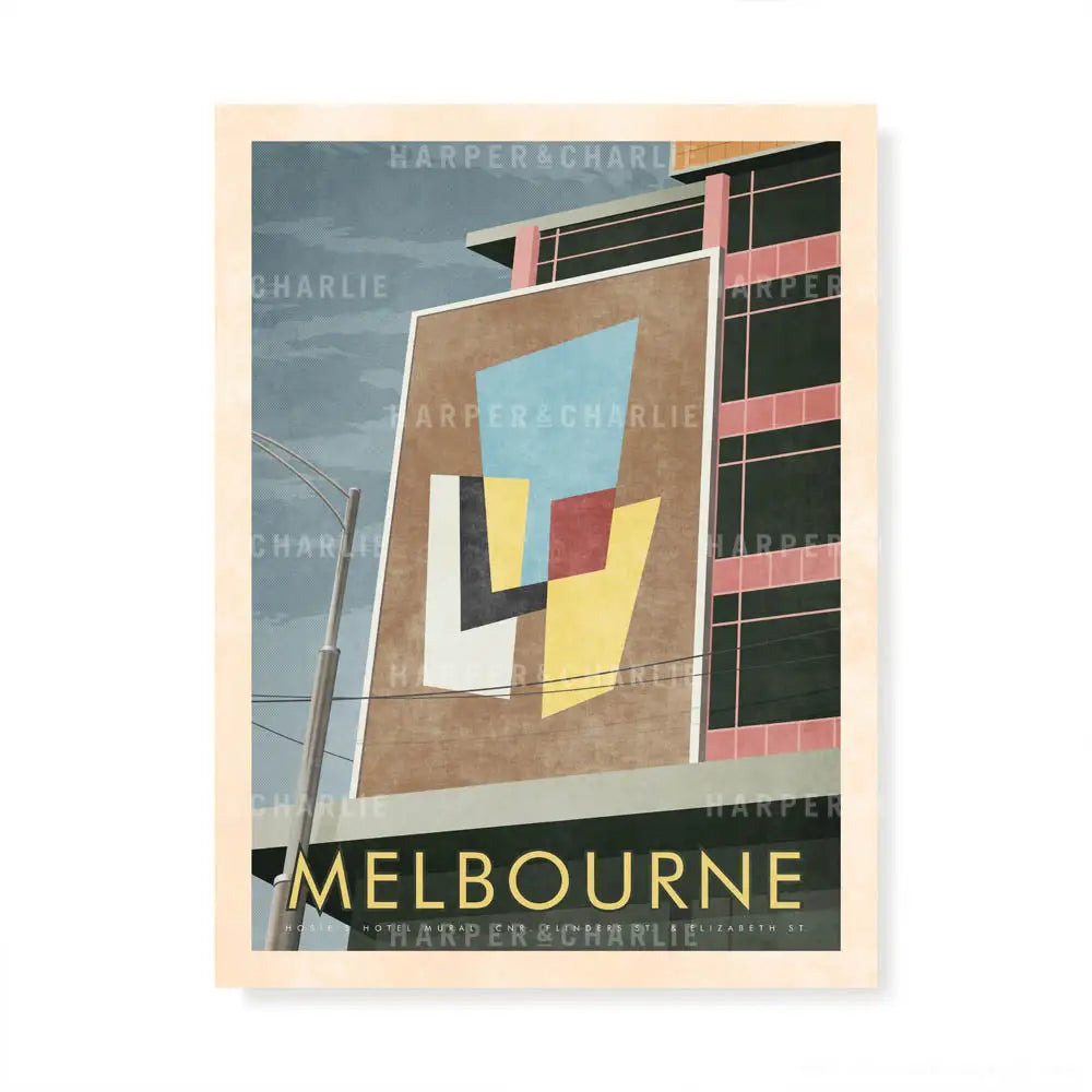 Hosies Hotel Mural Melbourne colour print