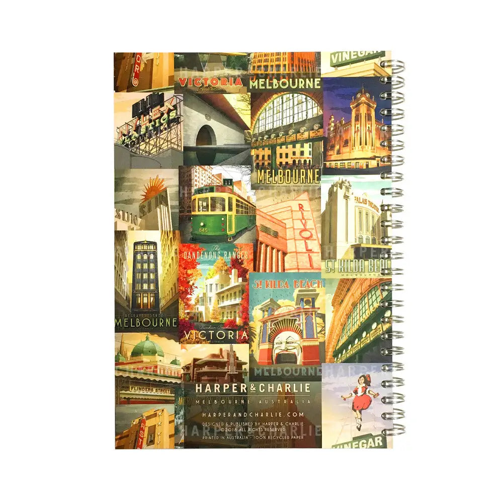 Iconic Melbourne Notebook Harper and Charlie back cover