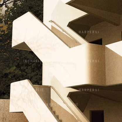 ISOKON Building, Lawn Road Flats, London Colour Print Close Up View