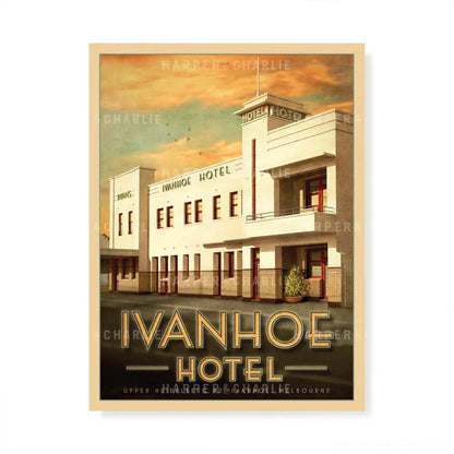 Ivanhoe Hotel Ivanhoe Retro Coloured Print