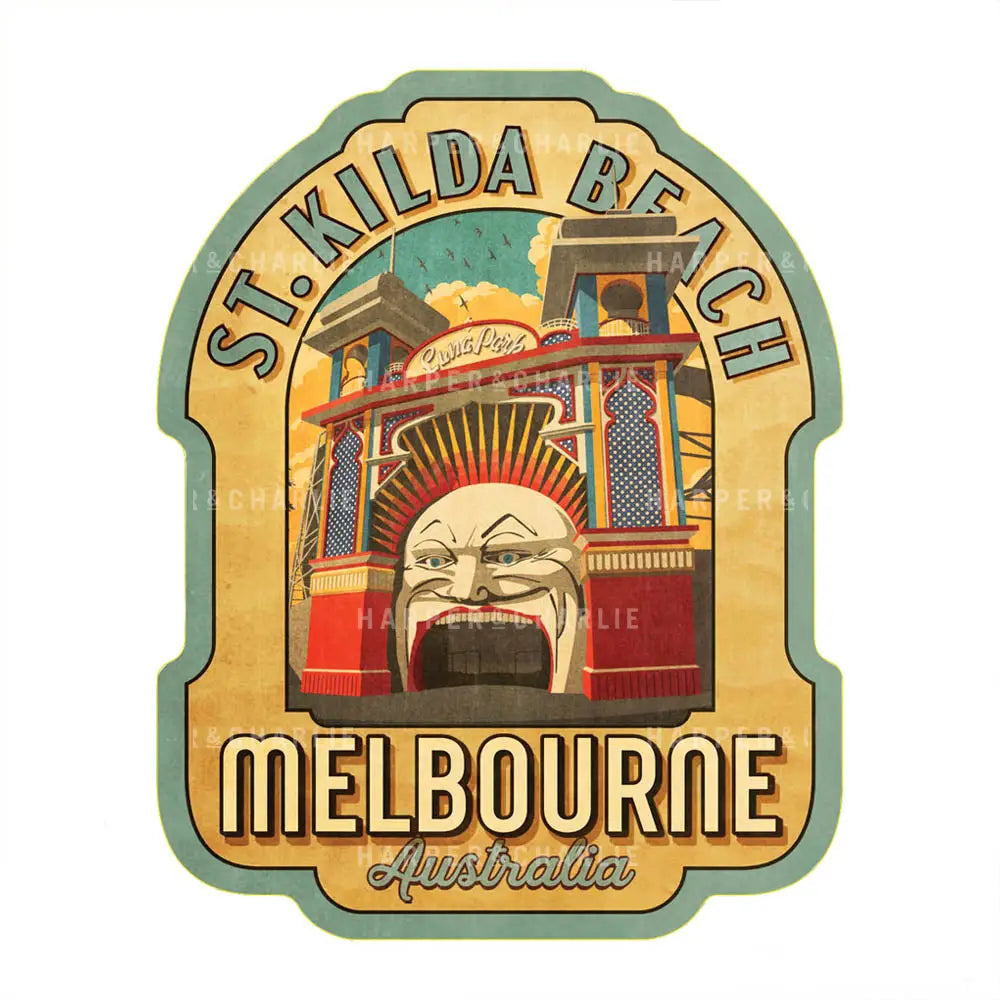Luna Park St Kilda Travel Sticker by Harper and Charlie