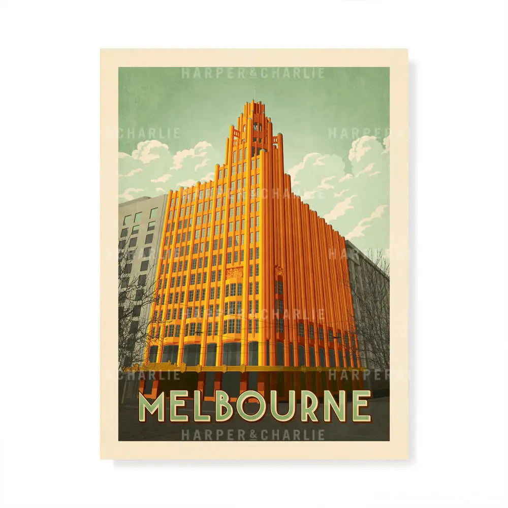 Manchester Unity Building Melbourne colour print by Harper and Charlie