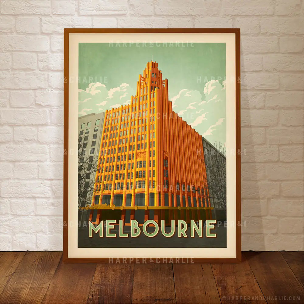 Manchester Unity Building colour poster by Harper and Charlie