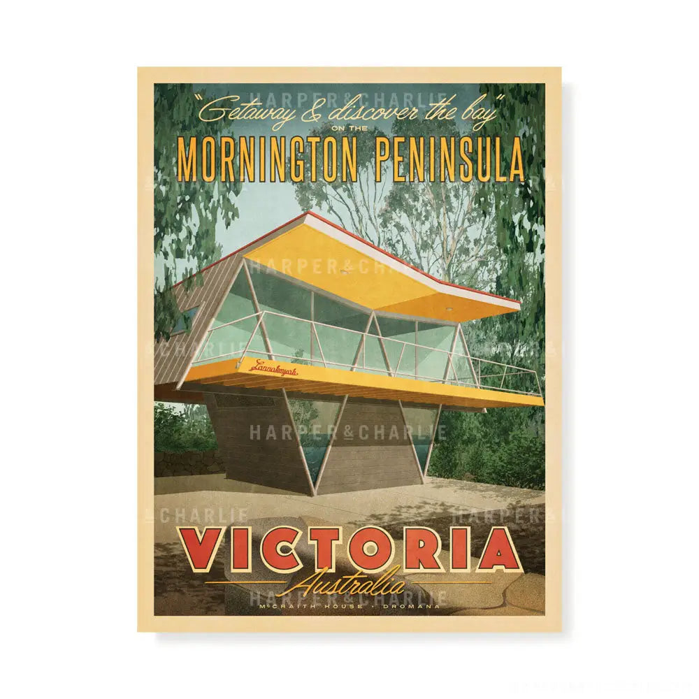 McCraith House, Dromana, Mornington Peninsula colour print by Harper and Charlie