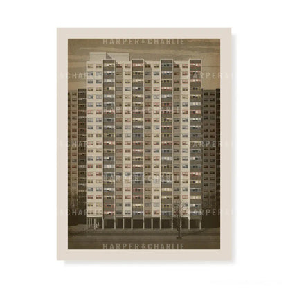 Commission Flats, Collingwood colour print by Harper and Charlie