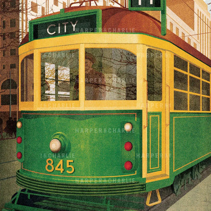 Melbourne W Class Tram close up view by Harper and Charlie