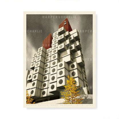 Nakagin Capsule Hotel, Tokyo, Japan Print by Harper and Charlie