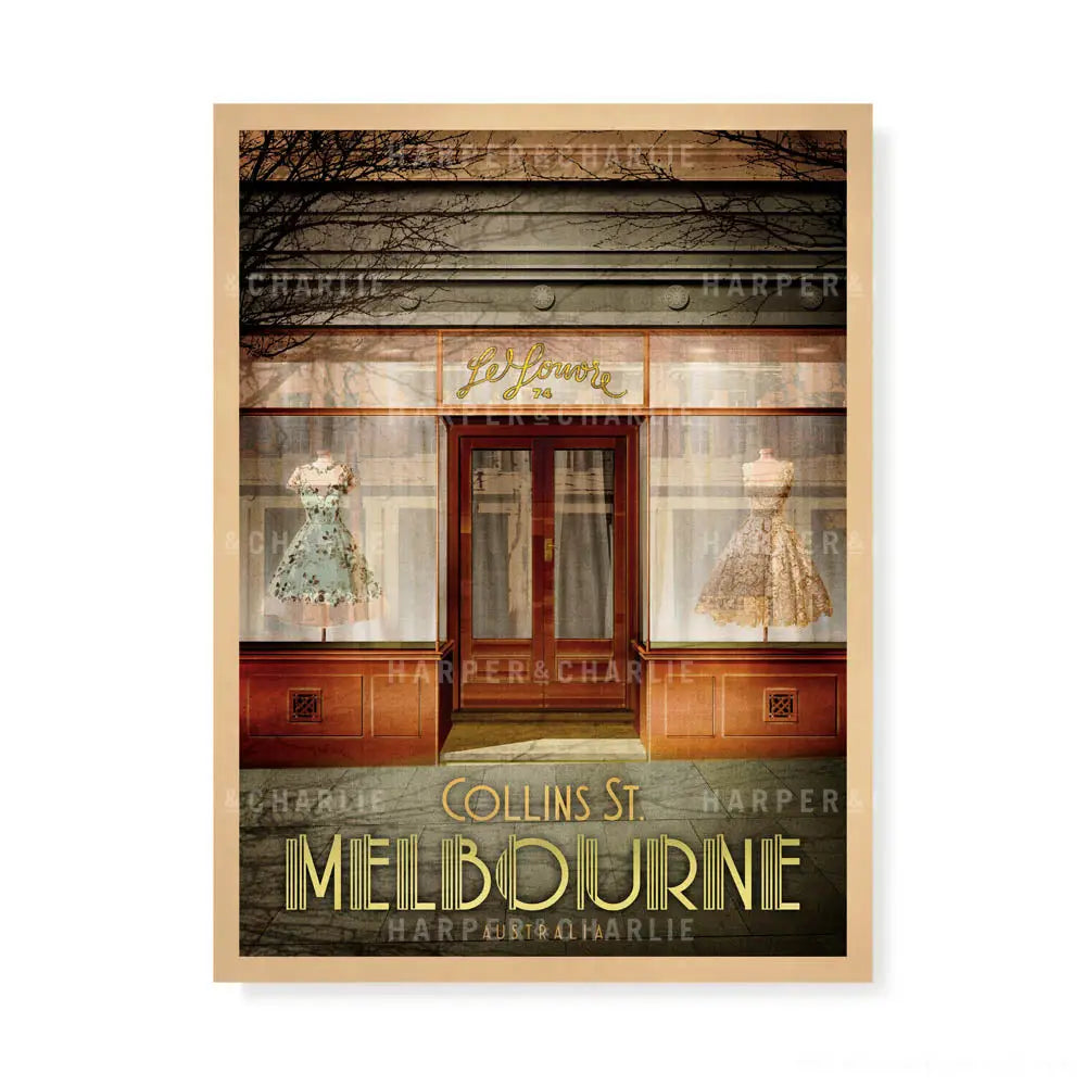 Le Louvre No. 74 Collins Street, Melbourne colour print by Harper and Charlie
