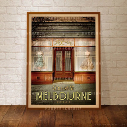Le Louvre No. 74 Collins Street Melbourne colour print framed by Harper and Charlie