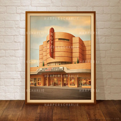 Padua Theatre Brunswick framed art print with no text by Harper and Charlie