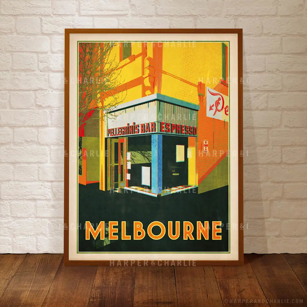 pellegrinis melbourne colour print yellow framed by Harper and Charlie