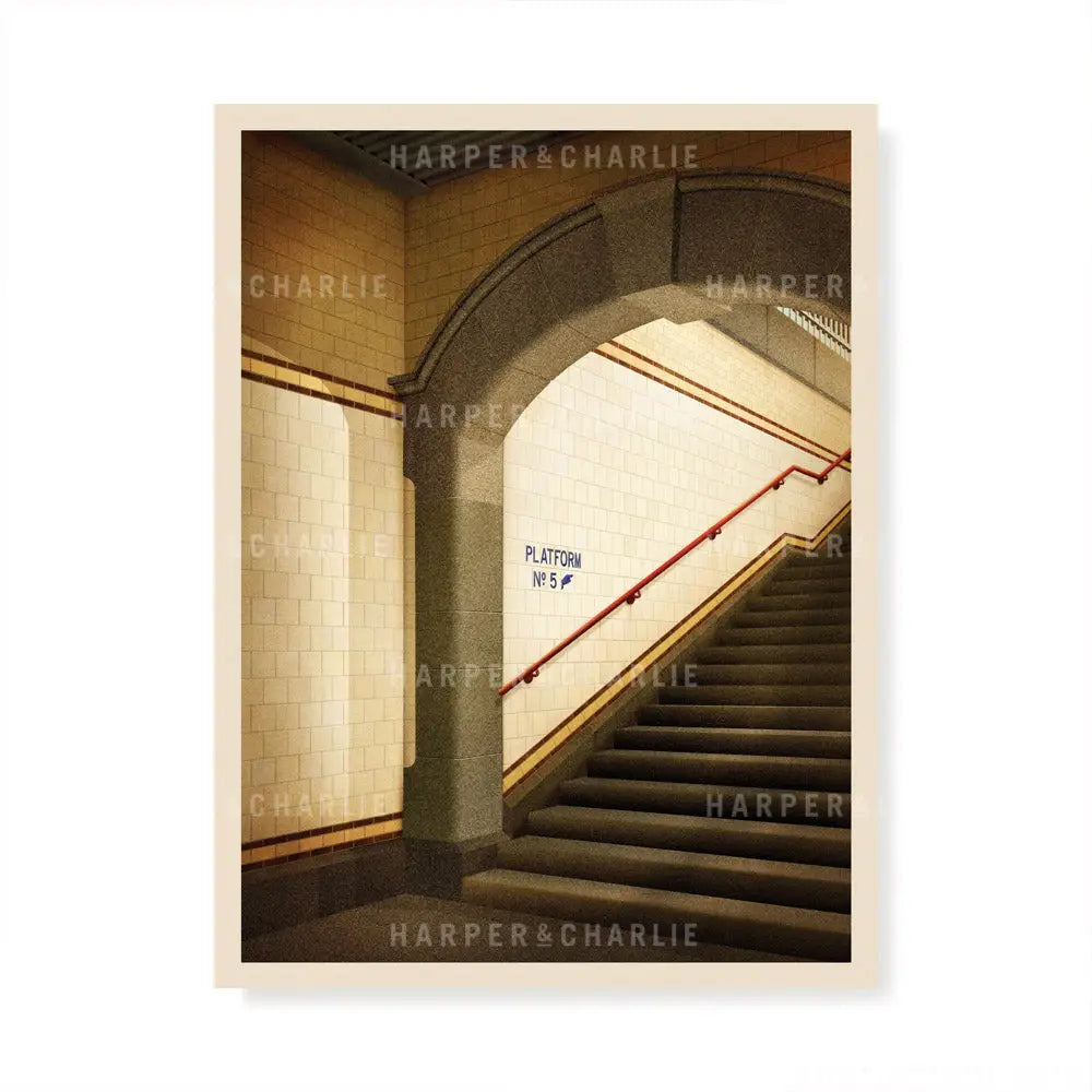 Platform No. 5, Flinders Street Station Melbourne colour print by Harper and Charlie