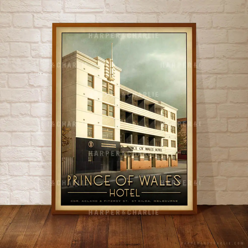 Prince of Wales Hotel St Kilda Colour Print Framed