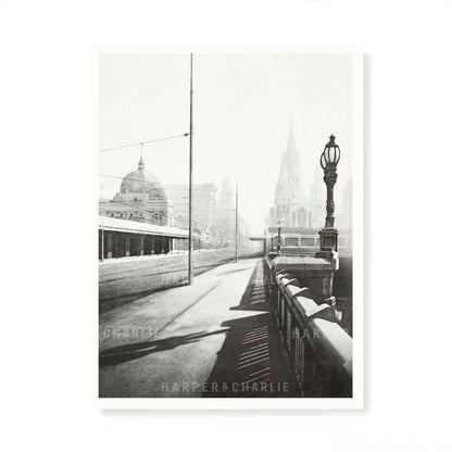 Princes Bridge Melbourne Monochrome Print by Harper and Charlie