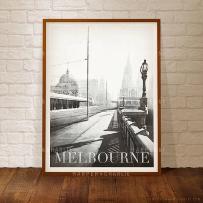 Princes Bridge Melbourne Black and White Print