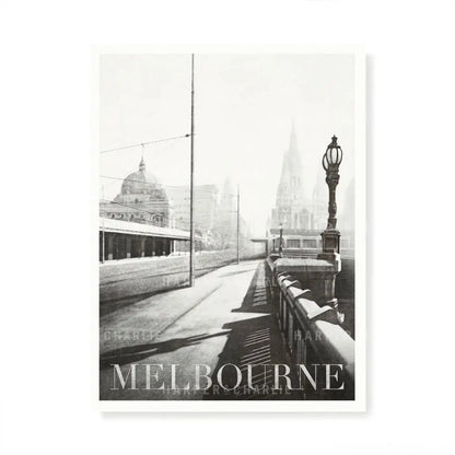 Princes Bridge Melbourne Black and White Print by Harper and Charlie