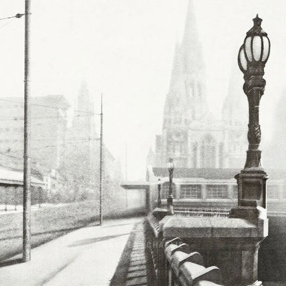 Princes Bridge Melbourne Black and White Print Close Up by Harper and Charlie