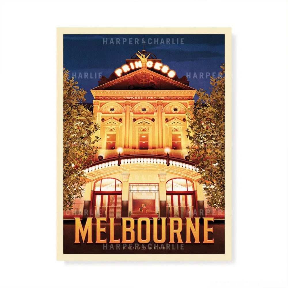 Princess Theatre Melbourne colour print by Harper and Charlie