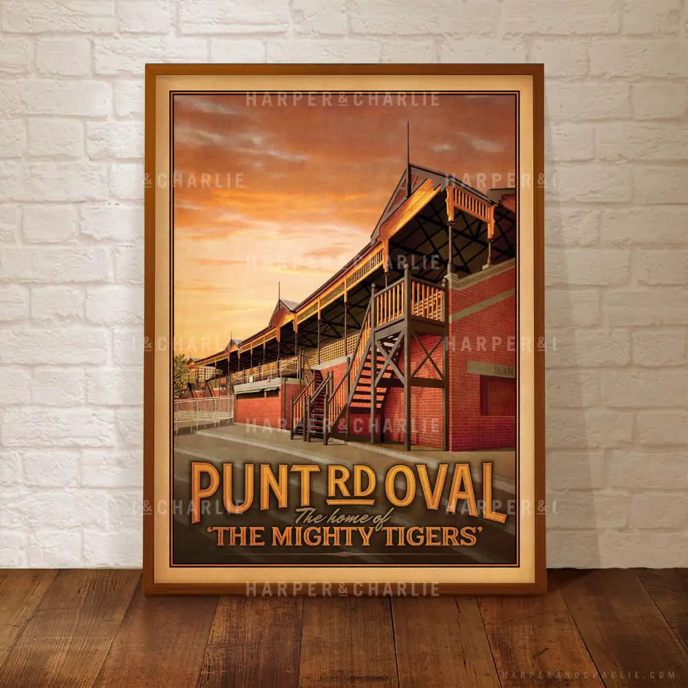 Punt Road Oval Richmond Colour Print Framed