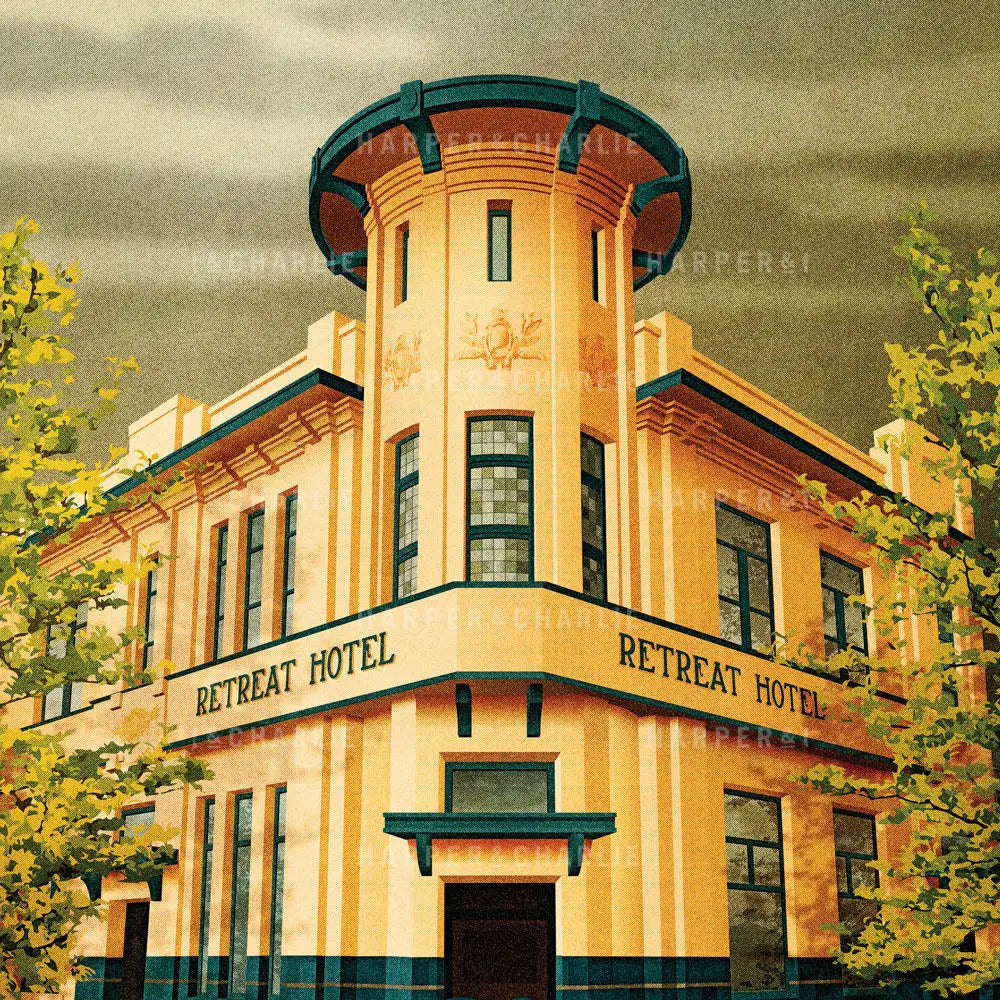 The Retreat Hotel, Abbotsford Melbourne print by Harper and Charlie