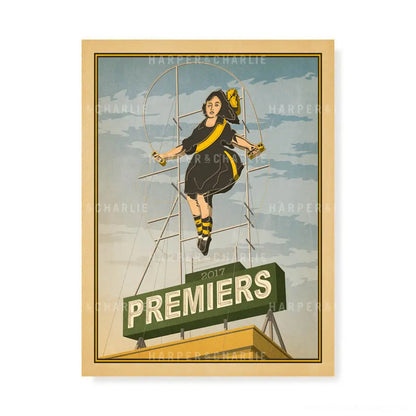 Richmond Skipping Girl Premiers 2017 colour print by Harper and Charlie