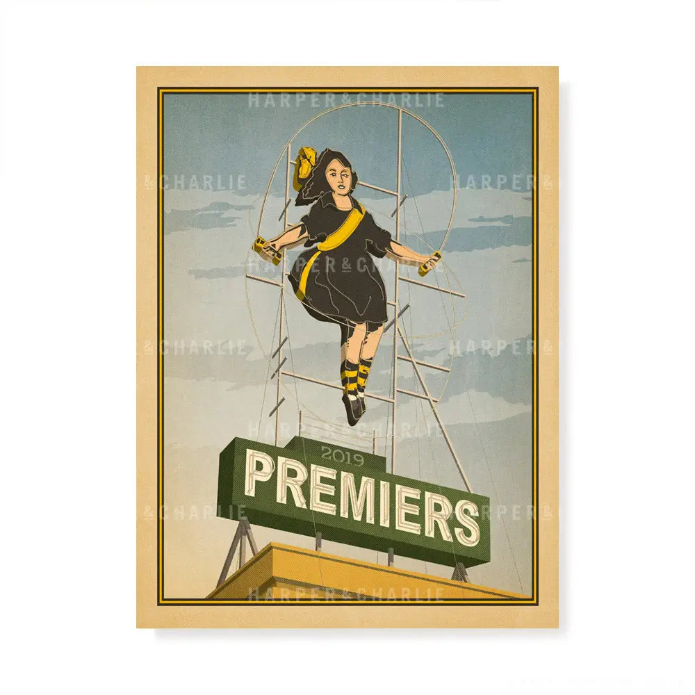 Richmond 2019 Premiers Skipping Girl Colour Print by Harper and Charlie