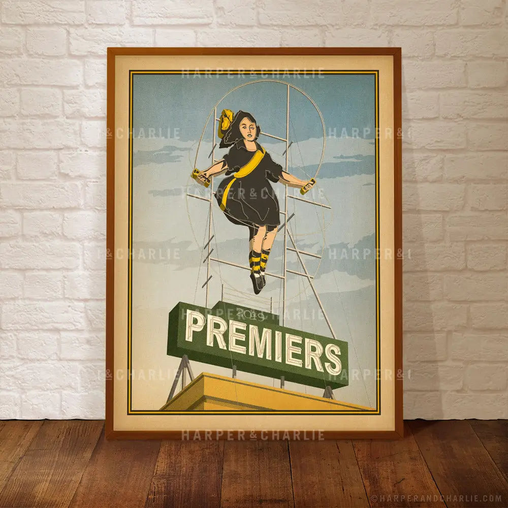 Richmond 2019 Premiers Skipping Girl Colour Print Framed by Harper and Charlie