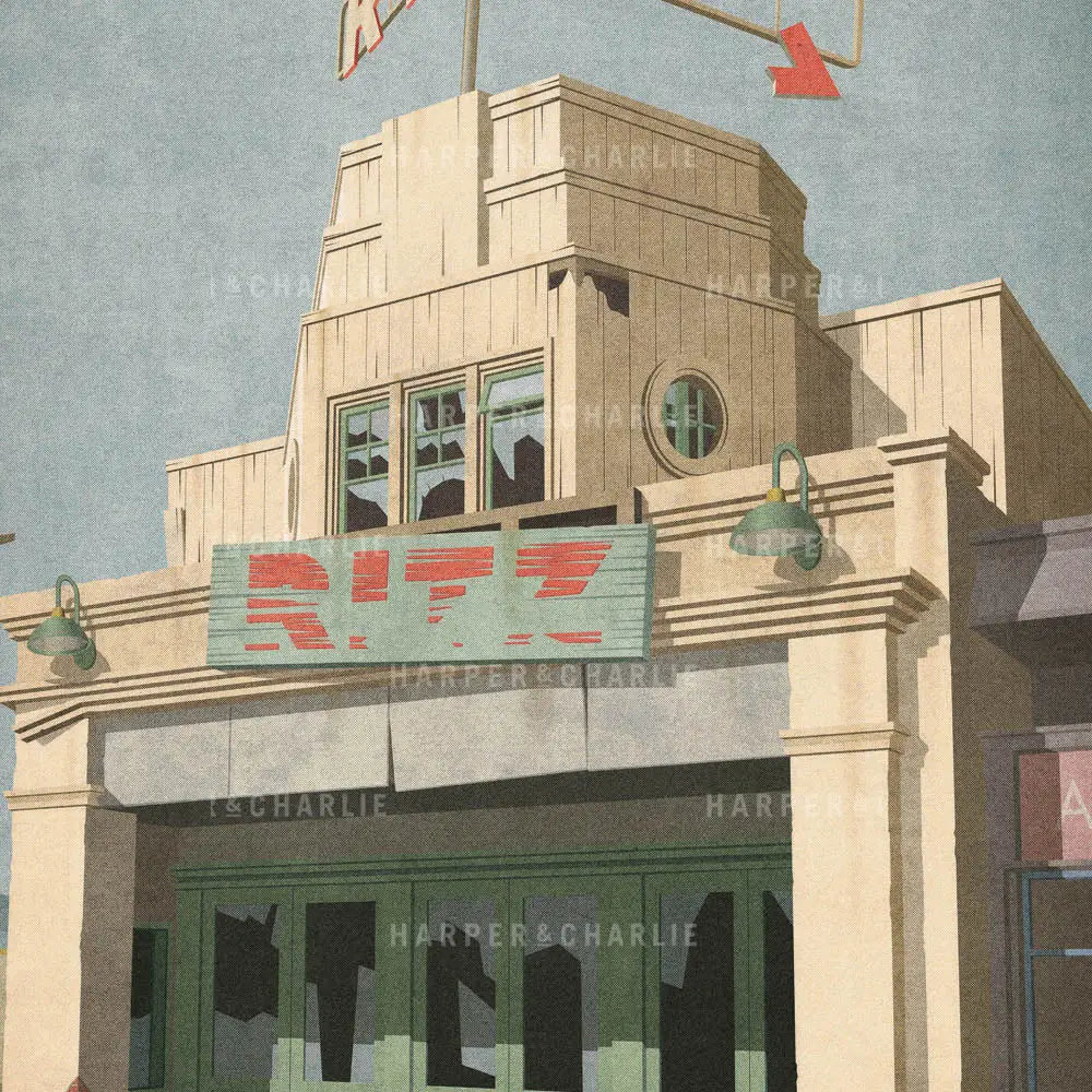Ritz Theatre Vintage Print Close Up View