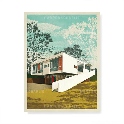 Rose Seidler House, Sydney Colour Print Blue Sky by Harper and Charlie