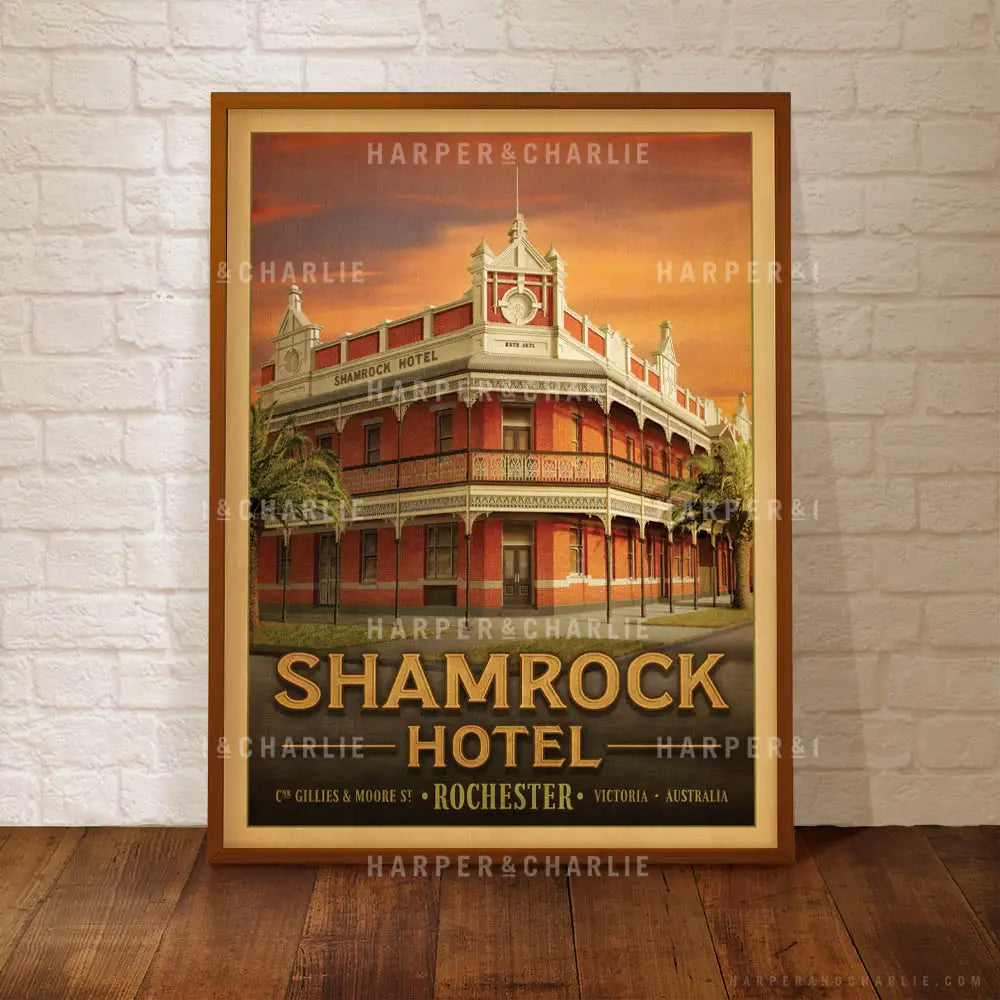 Shamrock Hotel Rochester Art Print Framed by Harper and Charlie