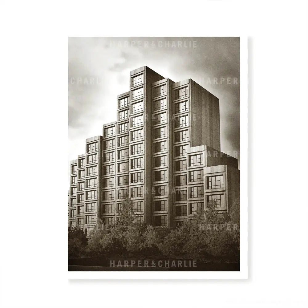 Sirius Building Sydney black and white print