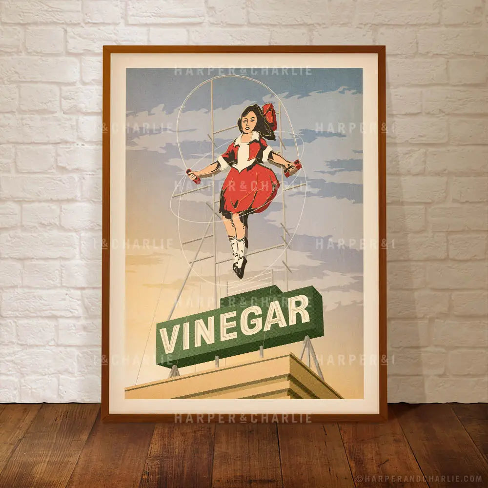 Skipping Girl Vinegar Vintage Melbourne Print