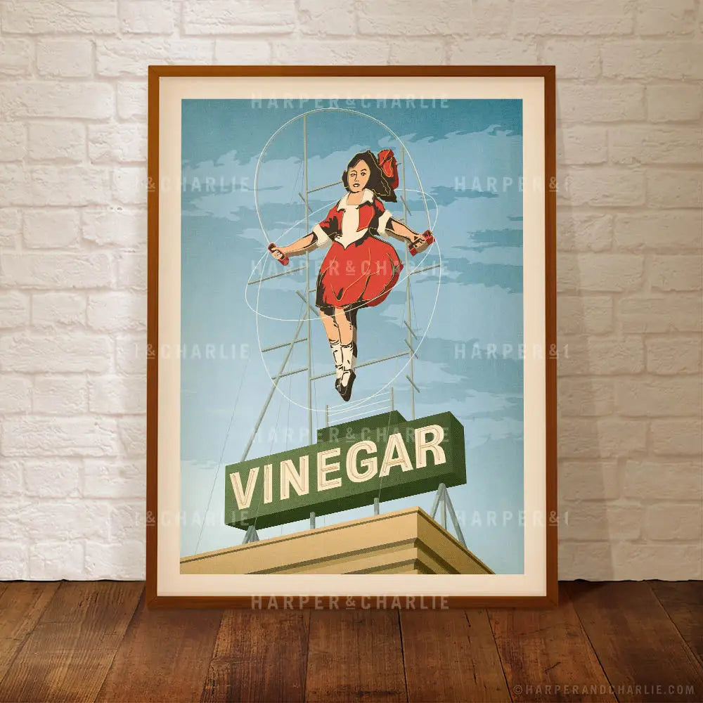 Skipping Girl Vinegar Vintage Melbourne Print