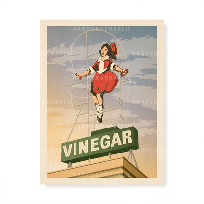 Skipping Girl Vinegar Vintage Melbourne Print