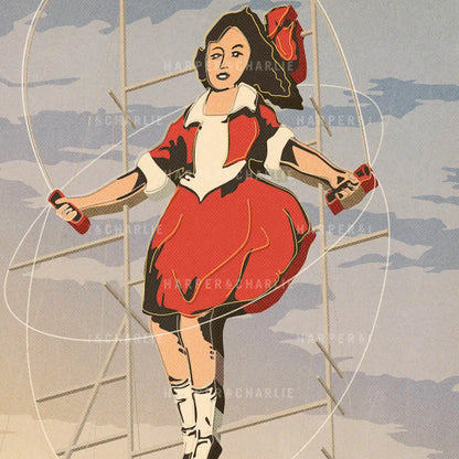 Skipping Girl Vinegar Vintage Melbourne Print