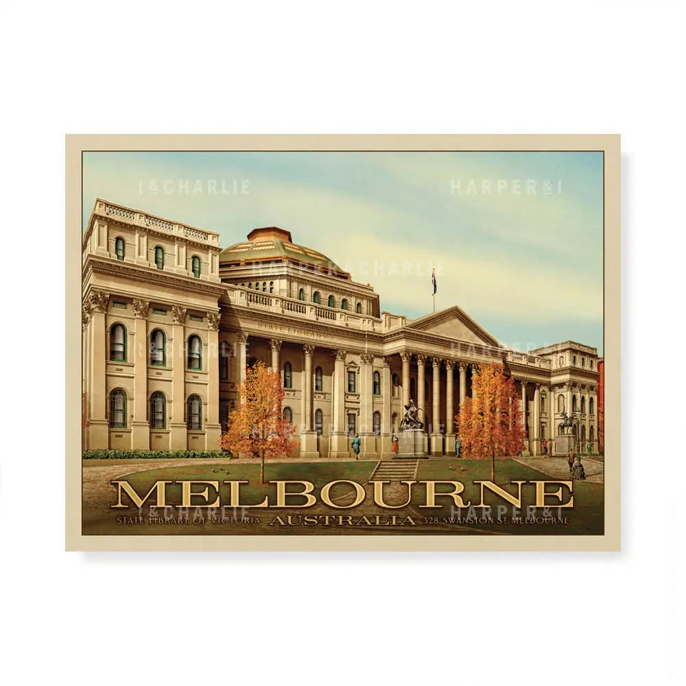 State Library Victoria Melbourne Australia colour print by Harper and Charlie