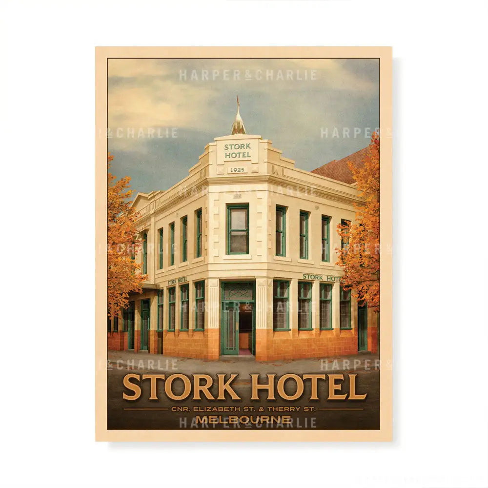 Stork Hotel Melbourne illustration by Harper and Charlie