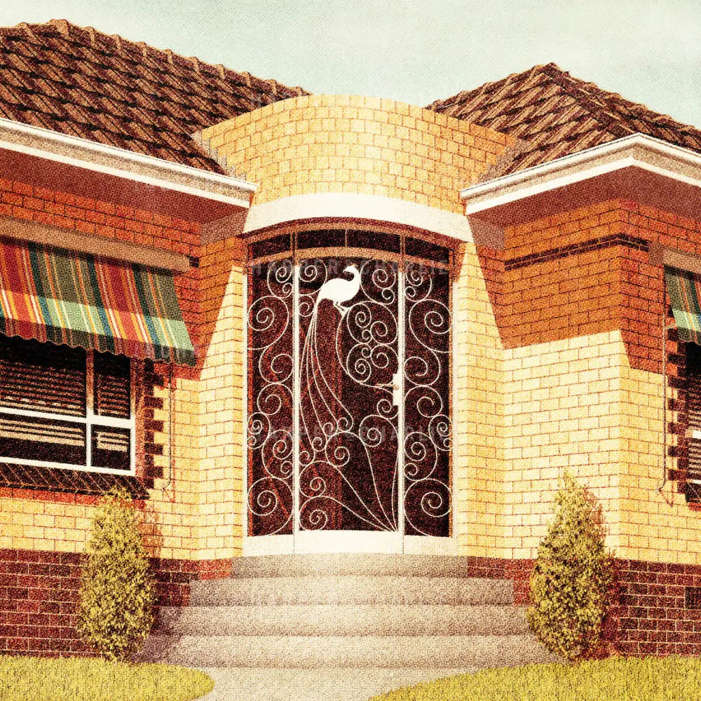 suburban delight Australian House colour print close up view