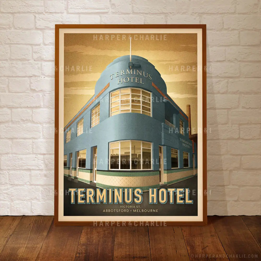 Terminus Hotel, Abbotsford Melbourne print by Harper and Charlie