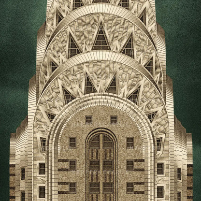 The Chrysler Building, New York Colour Print 2 to 1 proportion close up view
