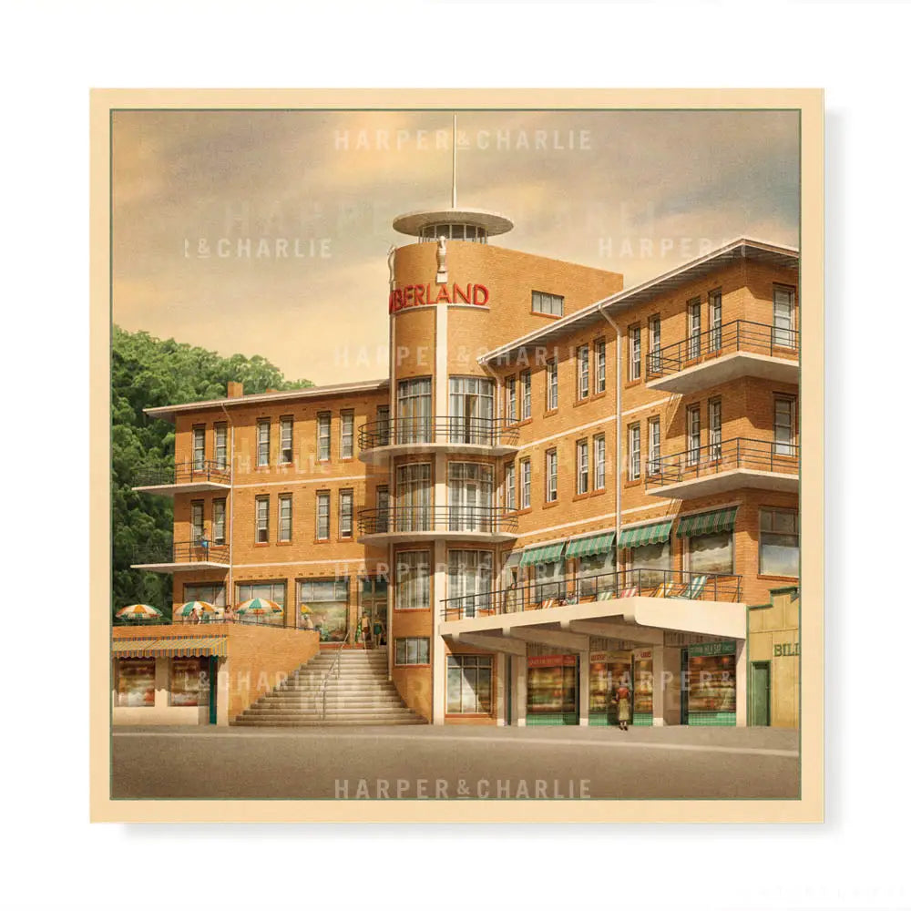 Square colour print of the old Cumberland Guesthouse in Lorne, Victoria